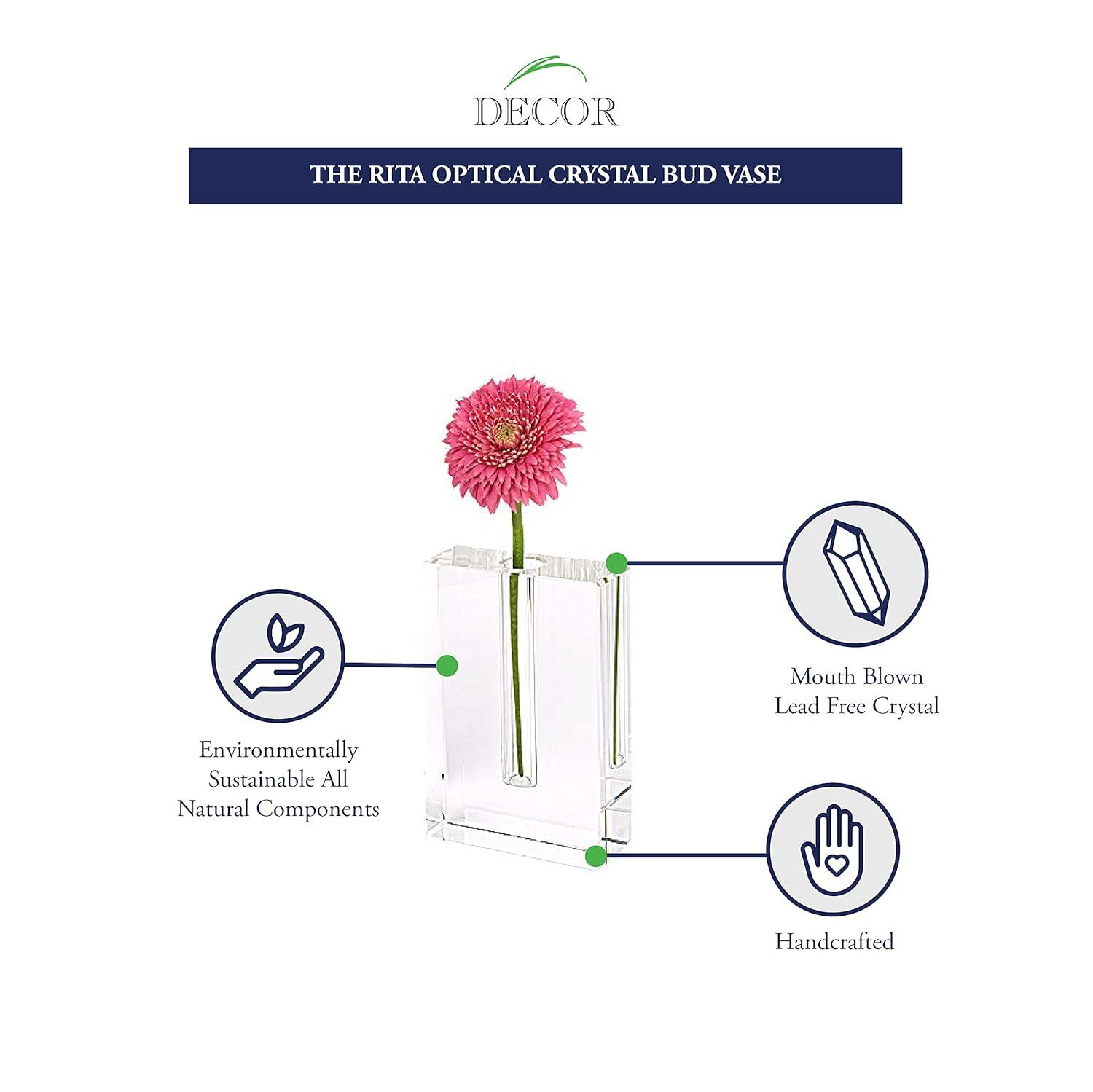 Modern Clear Crystal 6" Table Bud Vase