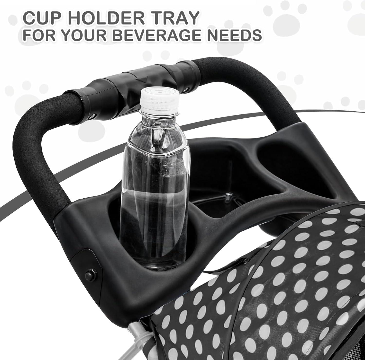 Pet Stroller Dog Cat Stroller Foldable Stroller With Adjustable Canopy
