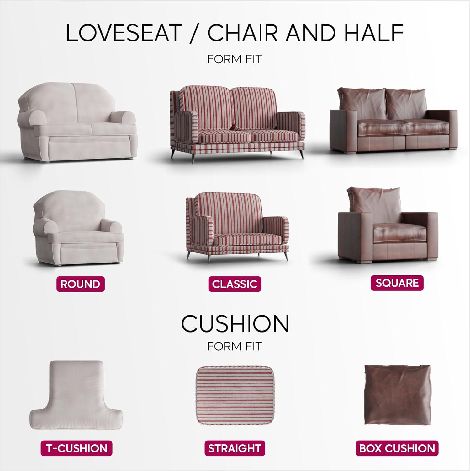 Stretchy Slipcover for Loveseat Sofa - Italian Style & Premium Quality - Mille Righe Collection