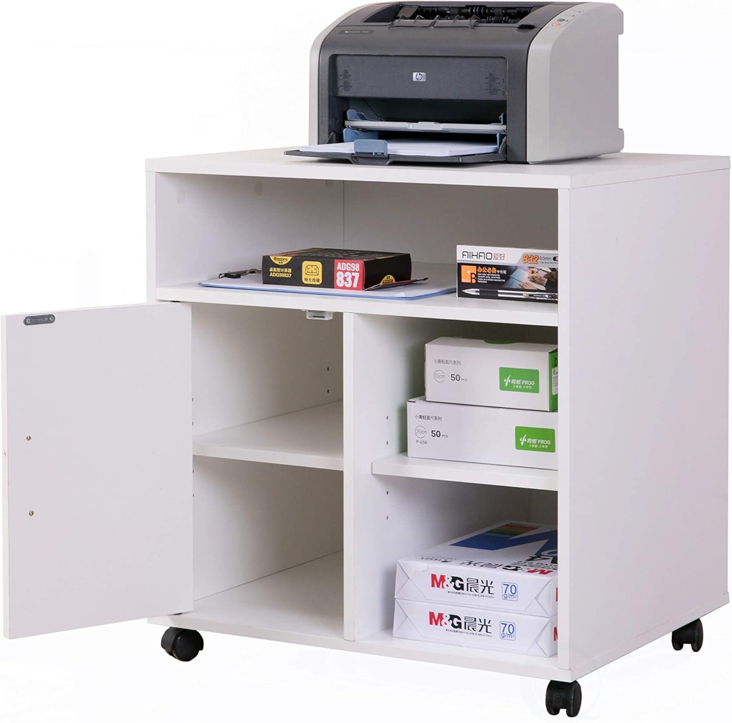 Basicwise 26'' H x 23.75'' W 1 Printer Stand with Wheels