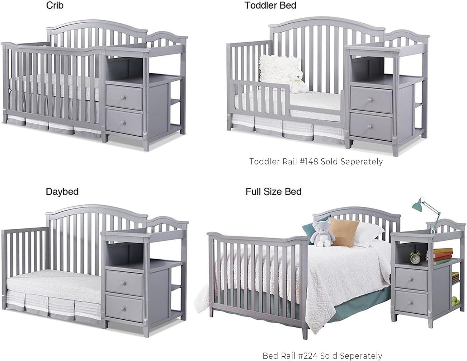 Sorelle Berkley Crib & Changer Standard Full-Sized Crib Gray