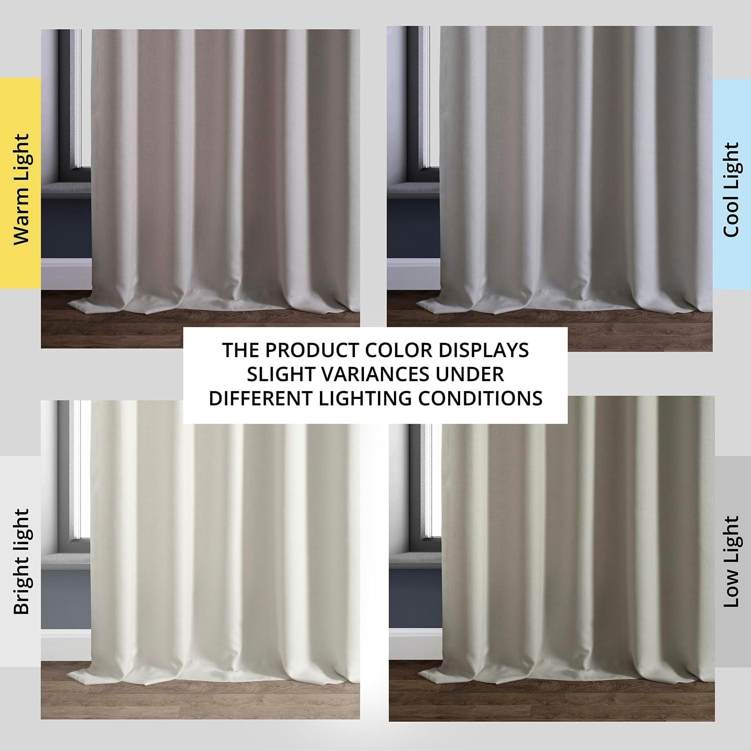 Half Price Drapes Parchment Cream Faux Linen Room Darkening Curtains for Bedroom(1 Panel),50W X 108L