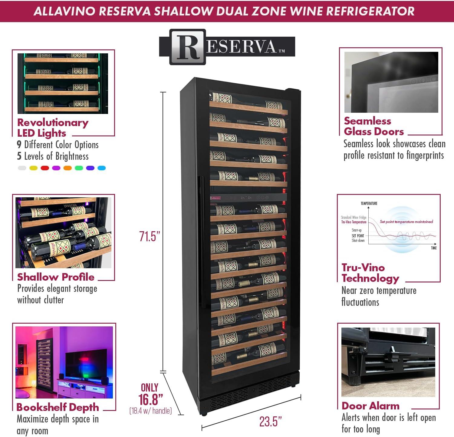 Allavino Dual Zone 23.5'' Freestanding 67 Bottle Wine Refrigerator