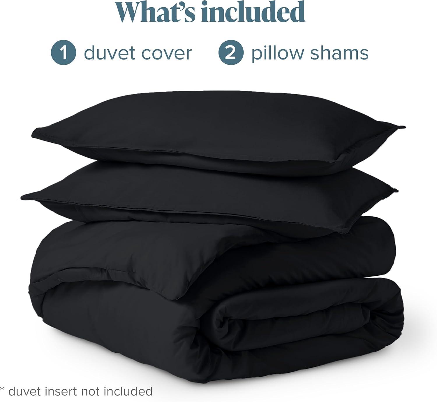 Full Black Double Brushed Duvet Cover Set by Bare Home