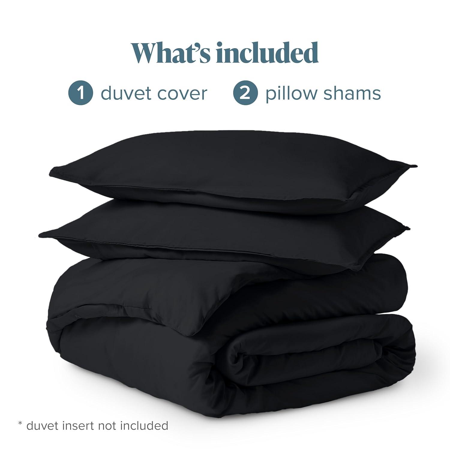 Bare Home Luxury 3 Piece Duvet Cover and Sham Set - Premium 1800 Ultra-Soft Brushed Microfiber - Hypoallergenic, Easy Care, Wrinkle Resistant (Queen, Winter White)