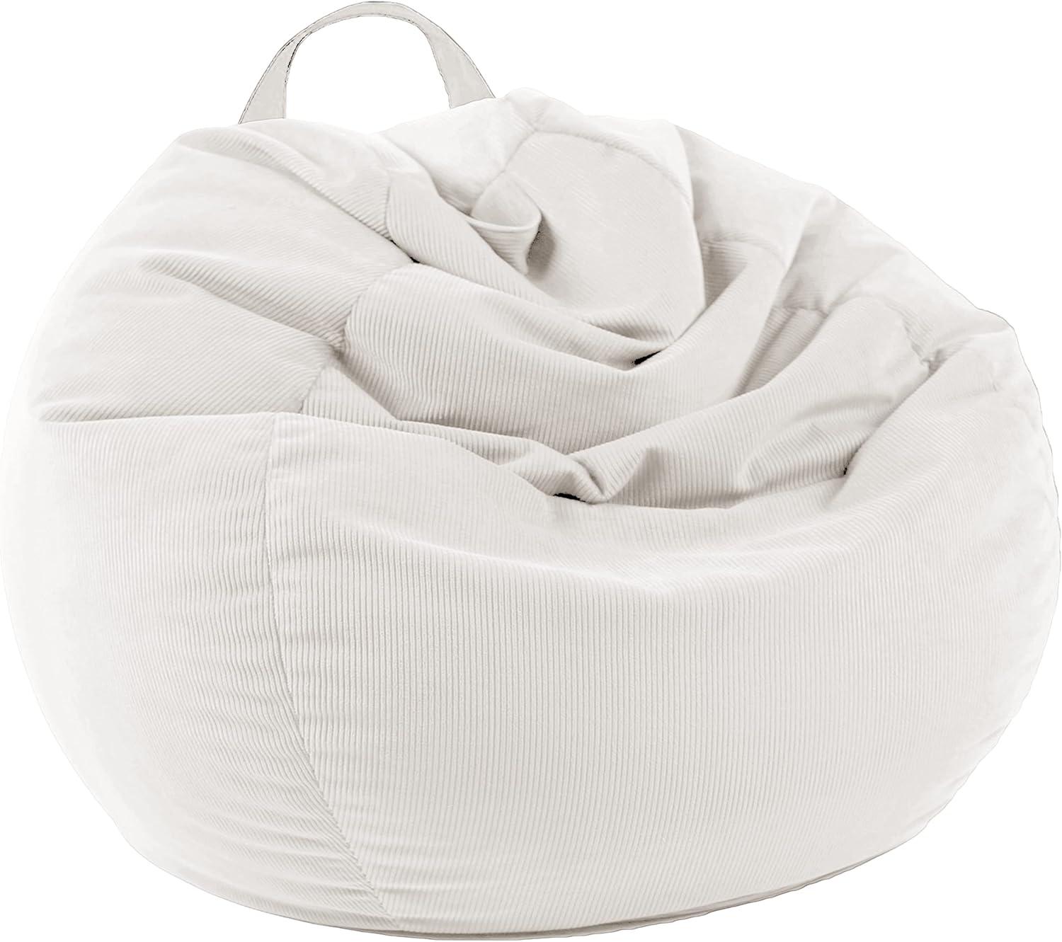 LPMOERA Stuffed Animal Storage Bean Bag Chair Cover (No Filler) for Kids and Adults.Pets Dogs/Cats Lazy Beds.Soft Premium Corduroy Stuffable Bean Bag for Organizing Children Plush Toys or Memory Foam