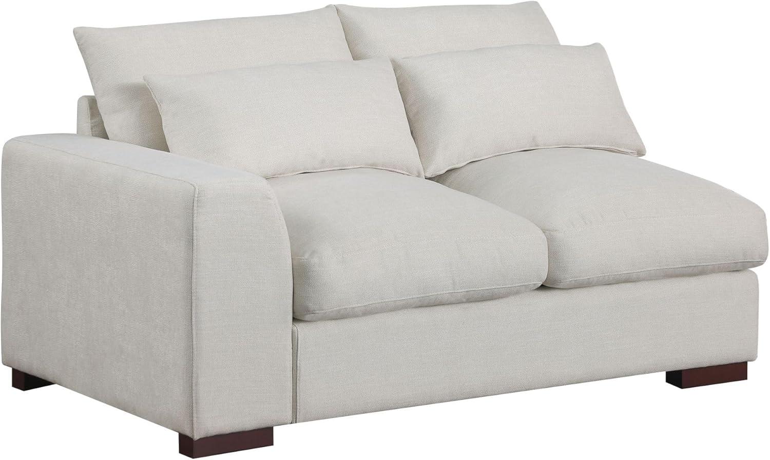 Biaggio Linen Blend Sectional with 2 Ottomans