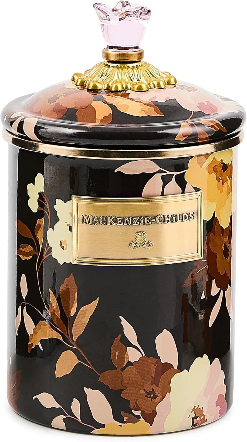 MacKenzie-Childs Wildflowers Blue Enamel Medium Canister