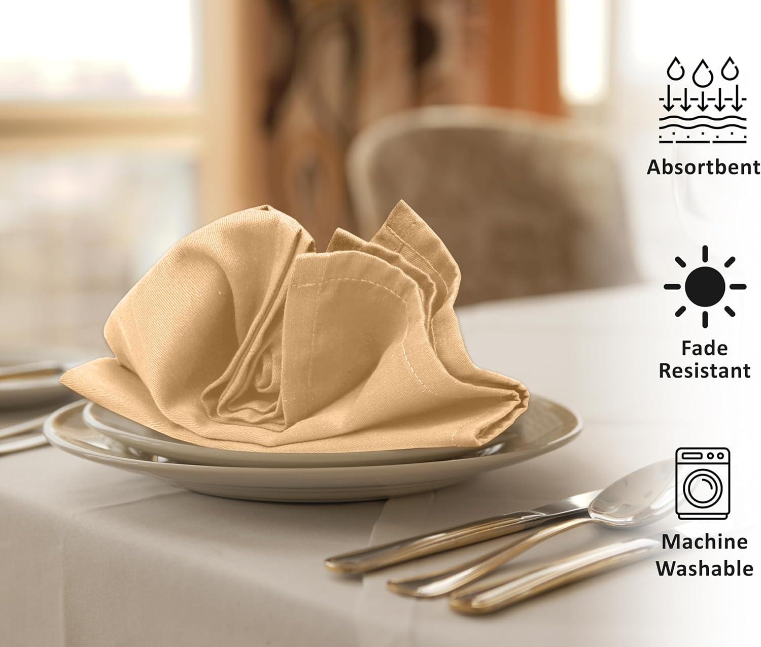 Ruvanti Poly Cotton Enrich Twill Cloth Napkins (Set of 12)