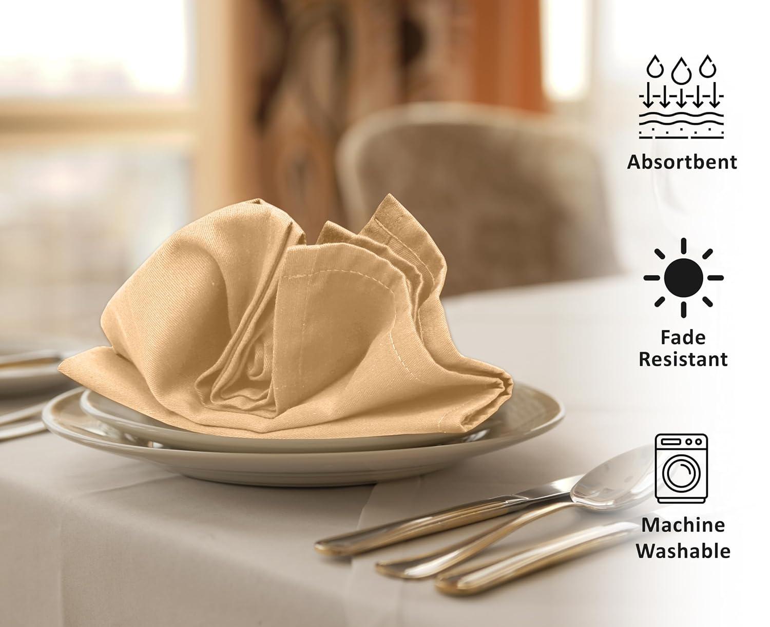 Ruvanti Poly Cotton Enrich Twill Cloth Napkins (Set of 12)