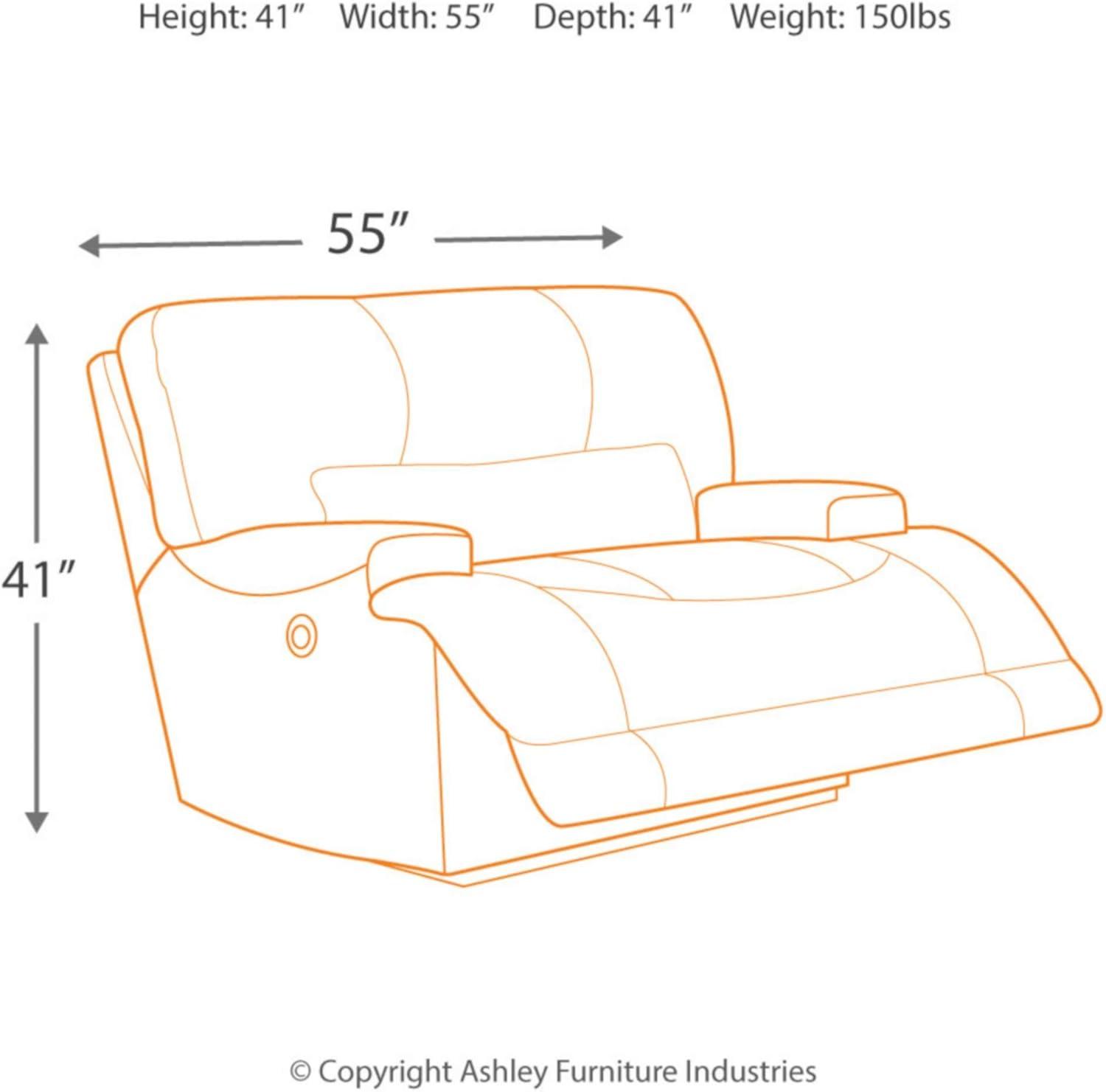 Gray Leather and Metal Oversized Recliner