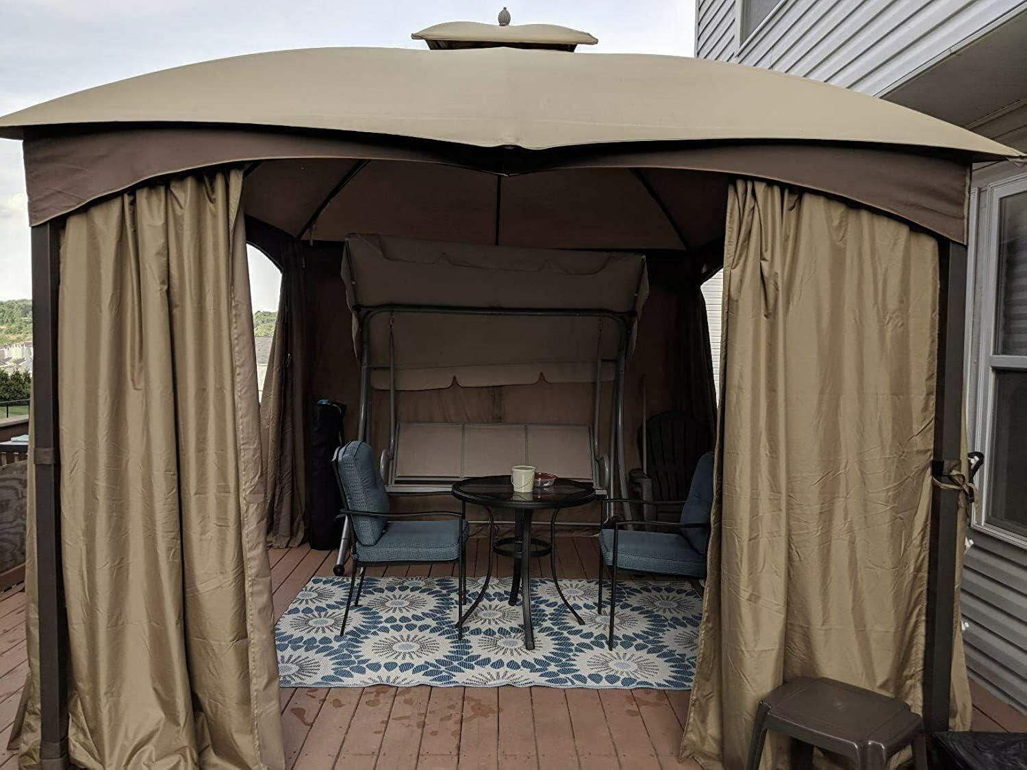 Beige Water-Resistant Privacy Panel for 10 x 12 Gazebo