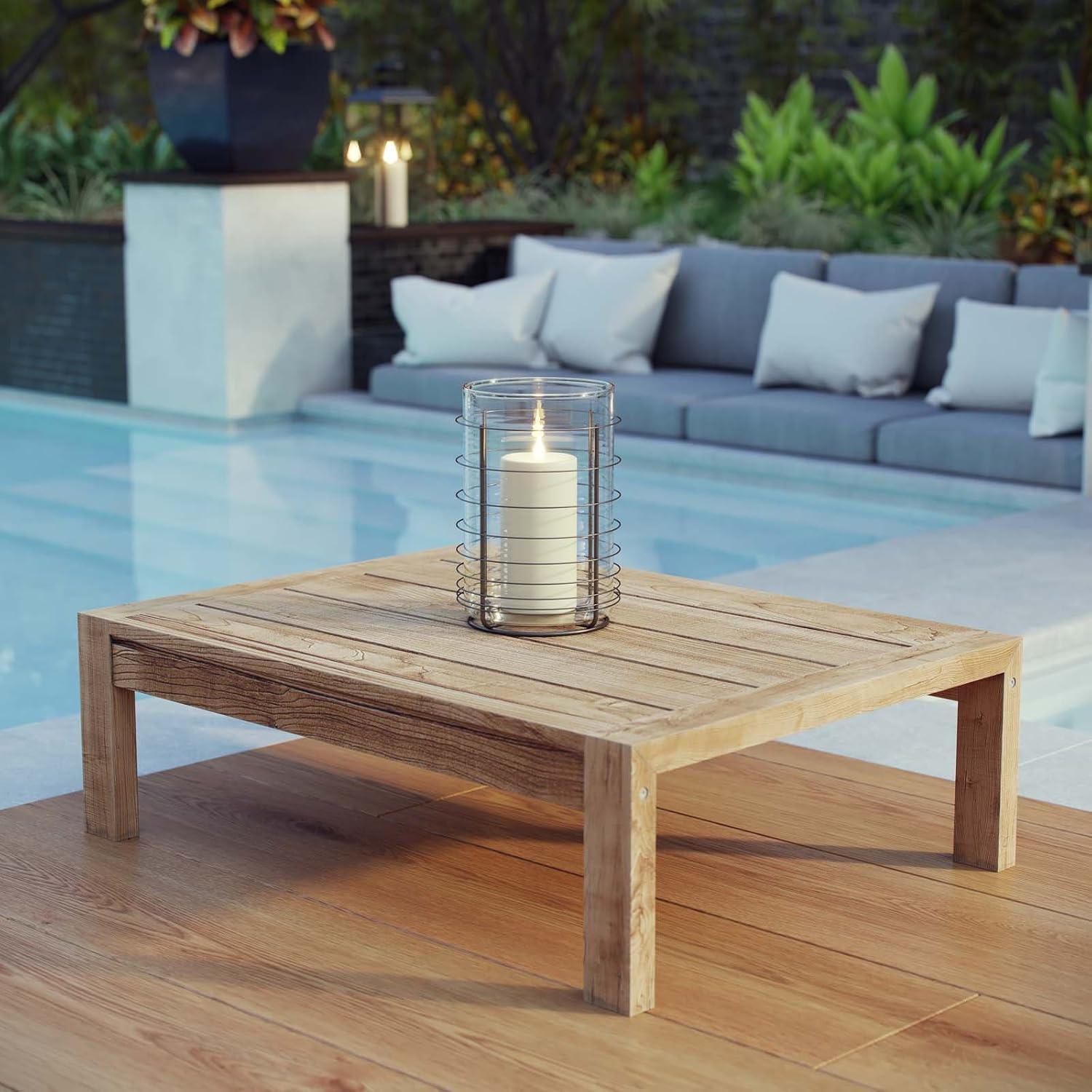 Upland Natural Teak Wood Outdoor Patio Coffee Table