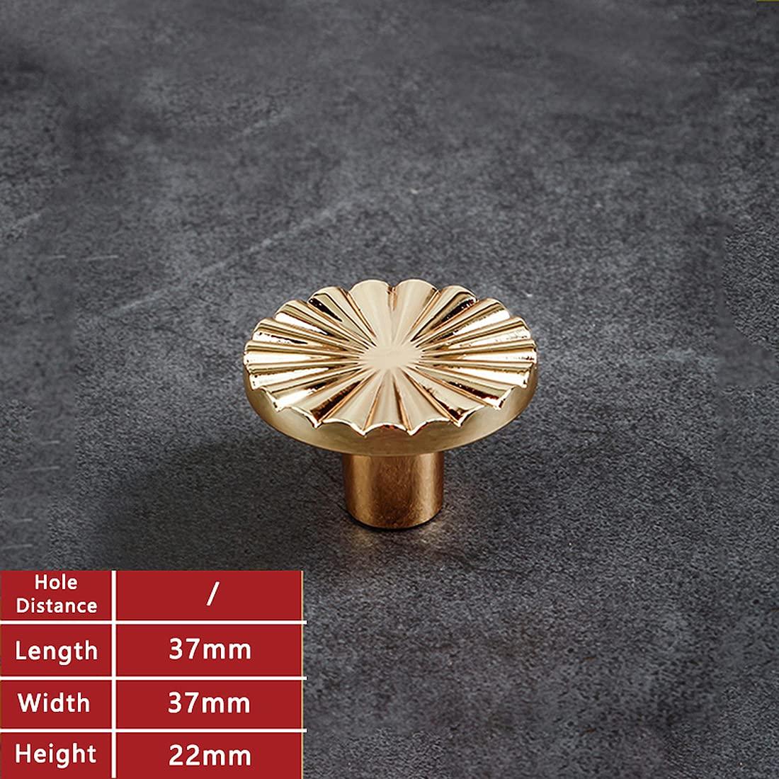 2 Pack Gold Cabinet knobs Kitchen Cabinet Pulls with Vintage Cupboard Drawers Hardware Dresser Drawer Handles Kitchen Cabinet Handles (Single Hole, 2 Pack, Brushed Gold)