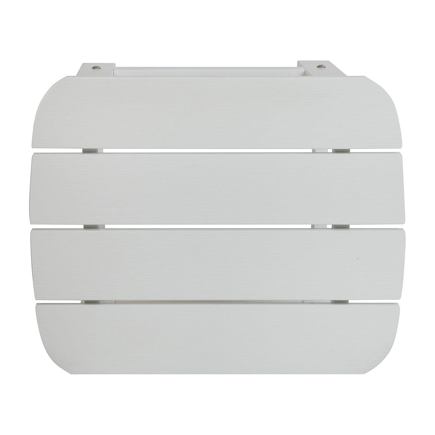 Flash Furniture Charlestown All-Weather Poly Resin Wood Adirondack Side Table in White
