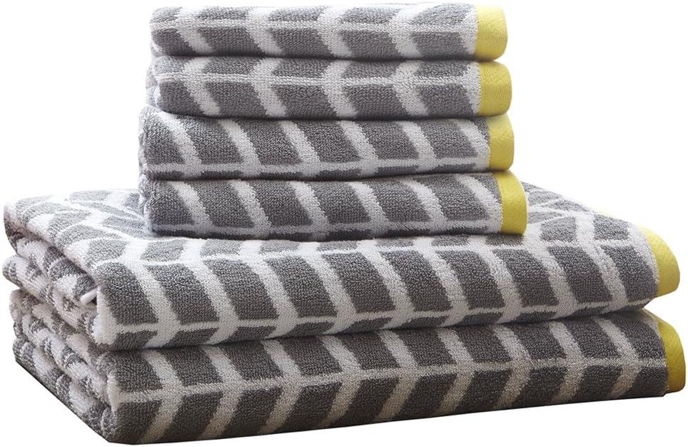 Intelligent Design Nadia Cotton Jacquard Bath Towel 6 Piece Set