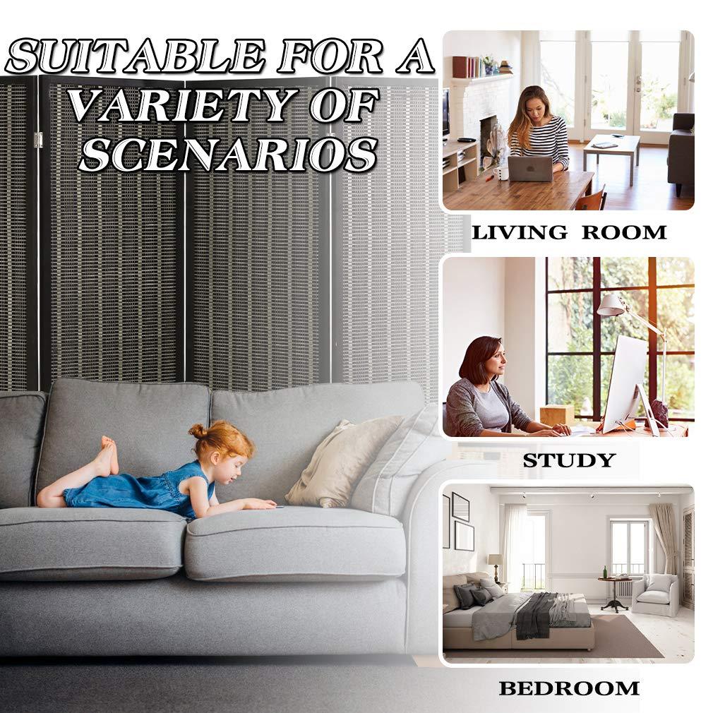 FDW Bamboo Room Divider Folding Privacy Wooden Screen 4 Panel 72 Inches High 17.7 Inches Wide Room Divider for Living Room Bedroom Study,Natural