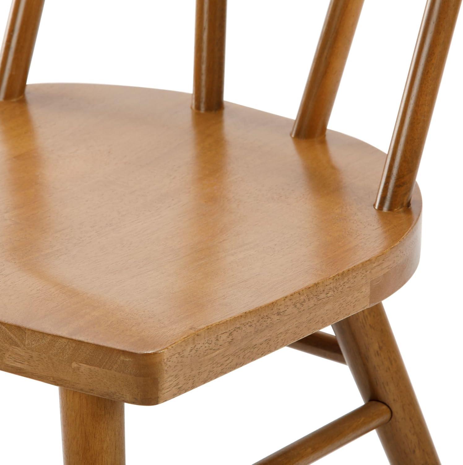 Plank+Beam Windsor Dining Chair Set of 2, Solid Wood Chairs for Kitchen, Office, Living Room, Pecan