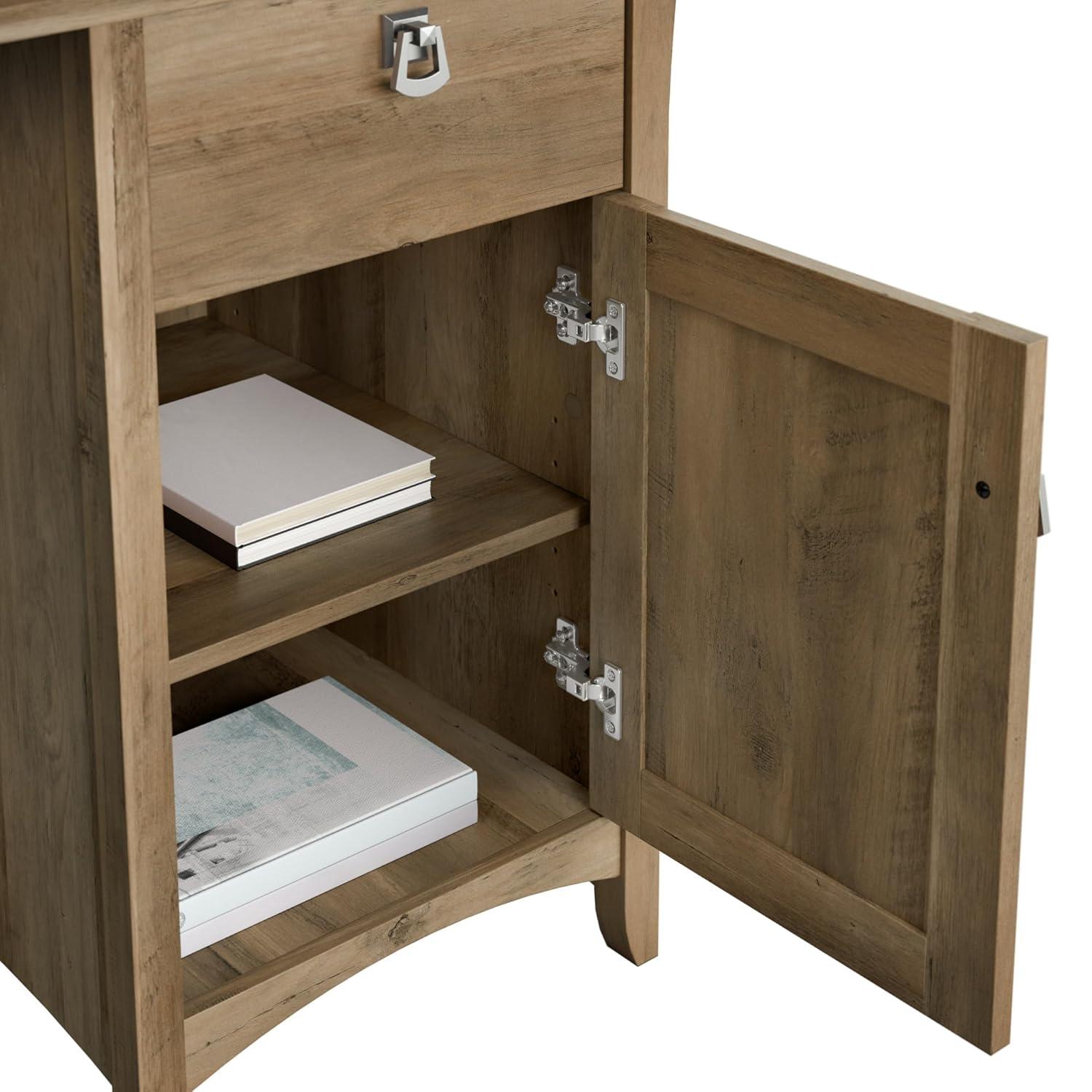 Bush Furniture Salinas Mission 48" Computer Desk and Hutch, Reclaimed Pine