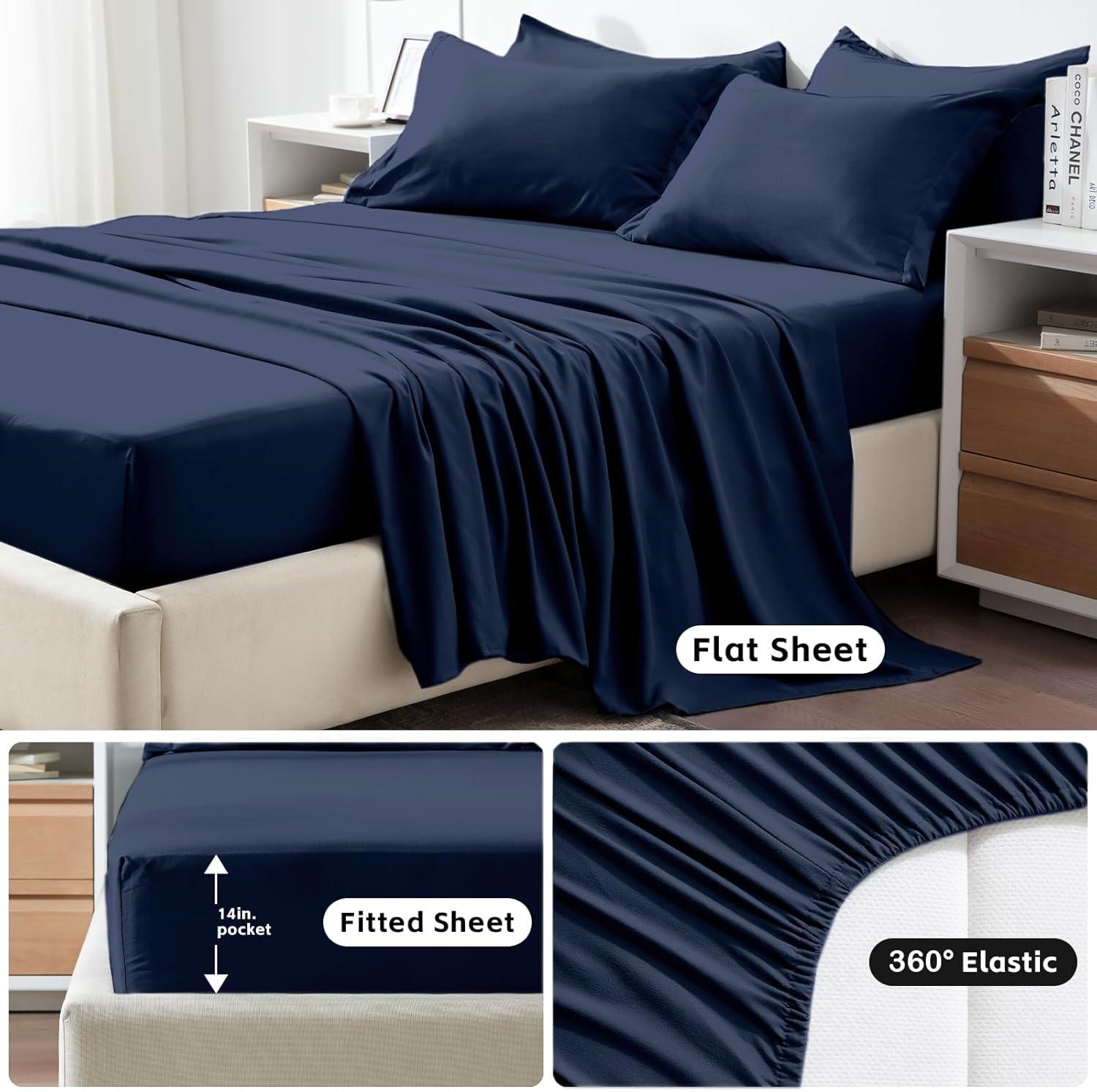 Sweet Home Collection All Season Bed-in-A-Bag 5pc/7pc Solid Color Comforter & Sheet Set Ultra Soft Bedding by Sweet Home Collection