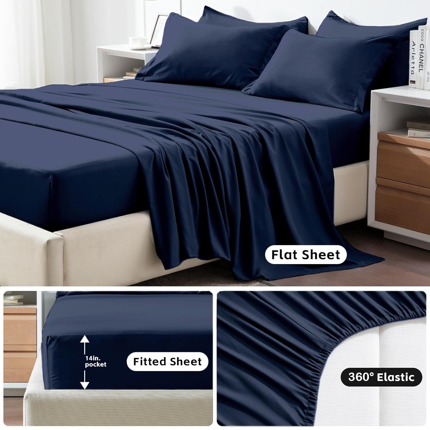 Sweet Home Collection All Season Bed-in-A-Bag 5pc/7pc Solid Color Comforter & Sheet Set Ultra Soft Bedding by Sweet Home Collection