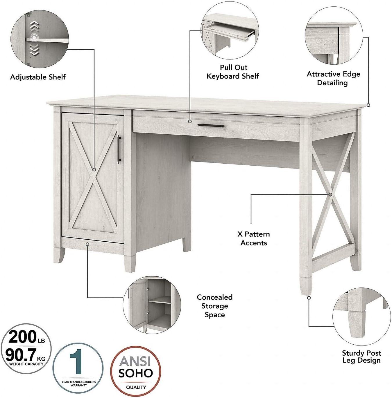 Bush Furniture Salinas Kitchen Pantry Cabinet with Doors, Ash Brown
