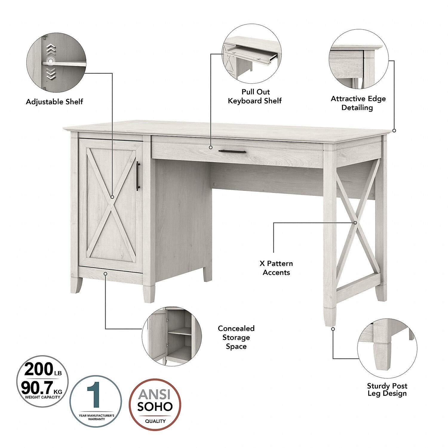 Bush Furniture Salinas Kitchen Pantry Cabinet with Doors, Ash Brown