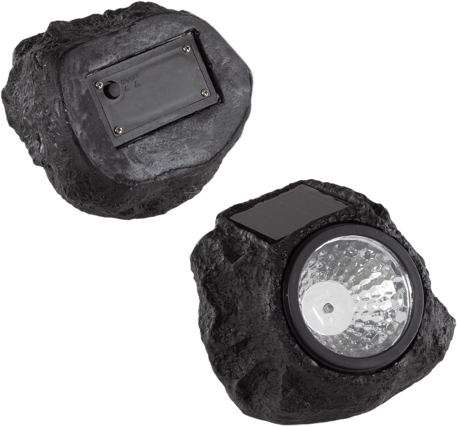 Pure Garden Weather Resistant Solar Rock Lights Outdoor Spot Lights 4-Pack