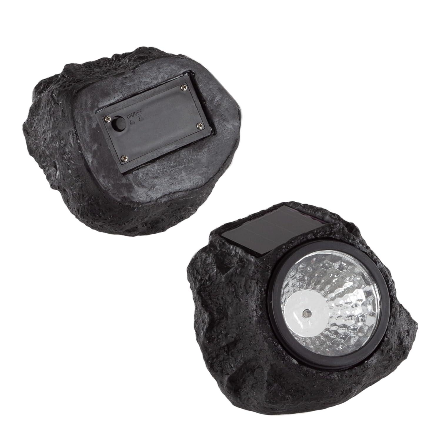 Pure Garden Weather Resistant Solar Rock Lights Outdoor Spot Lights 4-Pack