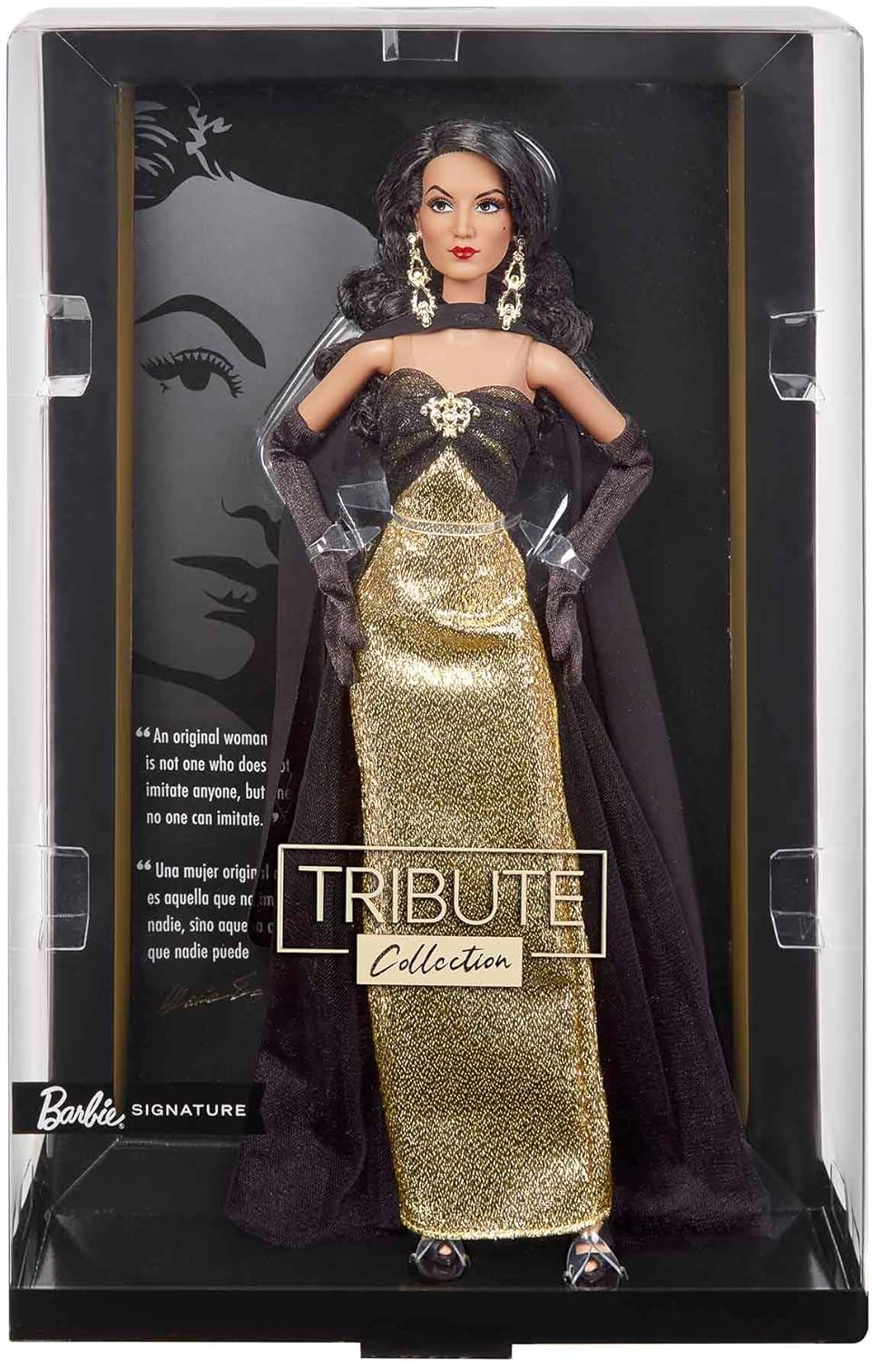 Collector Barbie Doll, María Félix in Glimmering Gold Gown, Barbie Signature