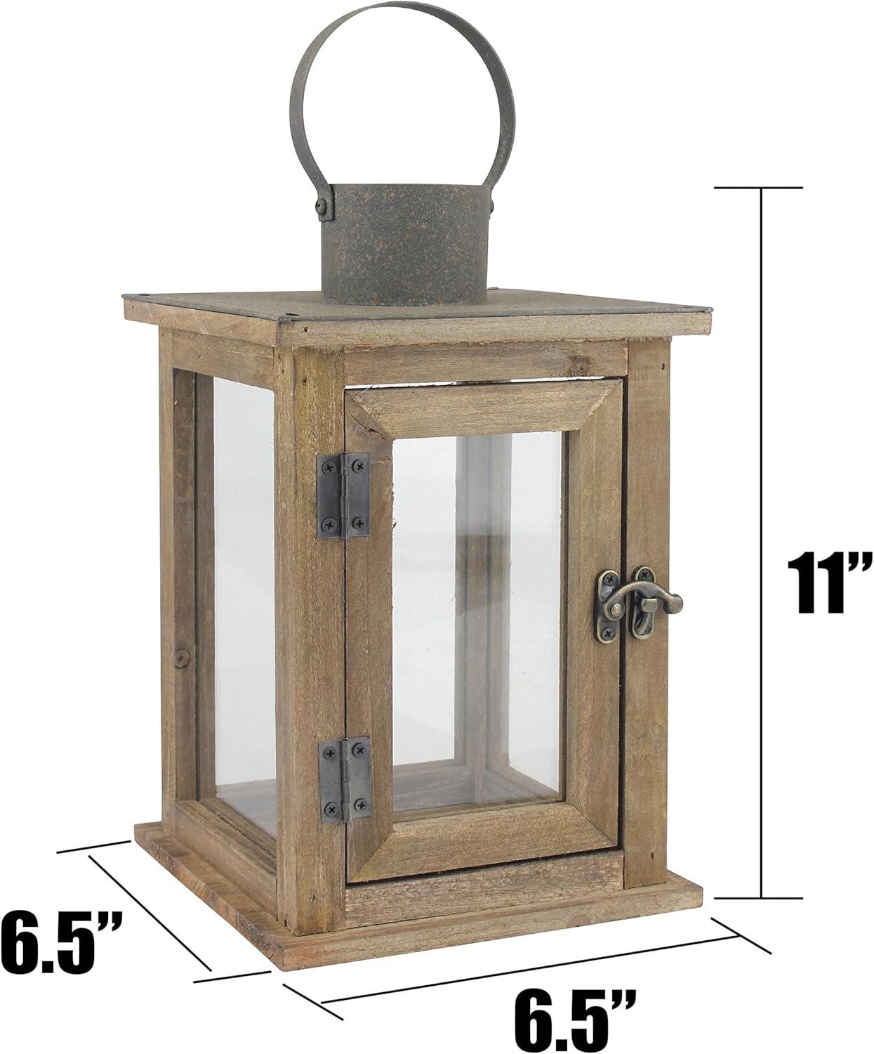 Stonebriar Rustic Wooden Candle Holder Lantern - CKK Home Decor