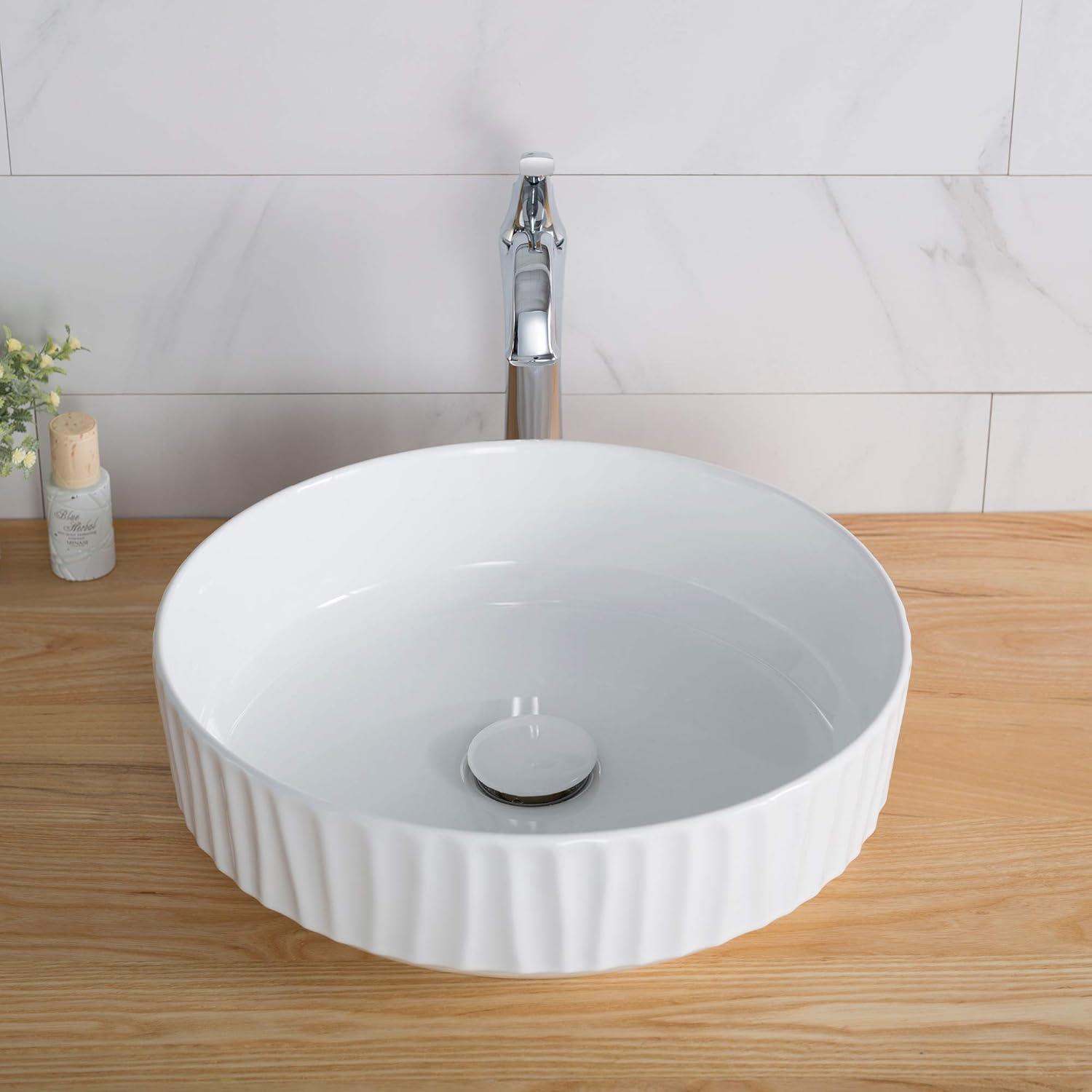 Thin ceramics Circular Vessel Bathroom Sink