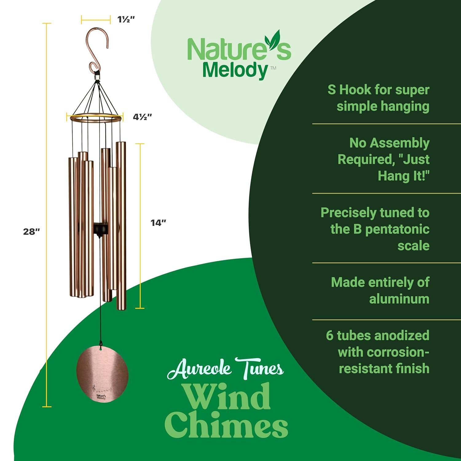 Nature's Melody Nature's Melody Tuned 6-Tube Outdoor Wind Chimes