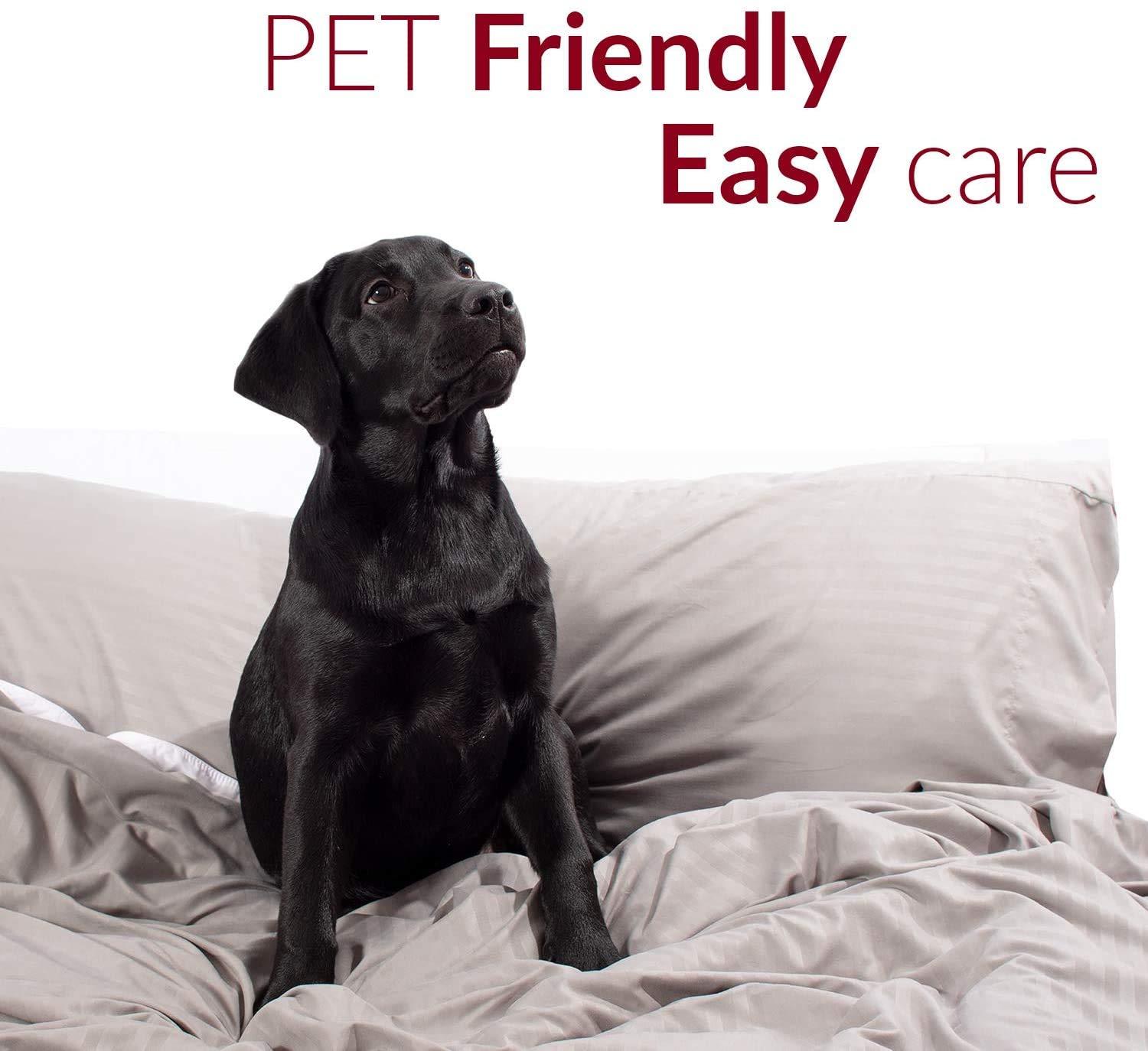 Mellanni Iconic Collection Pleated Microfiber Bed Skirt 15" Drop, King, Gray