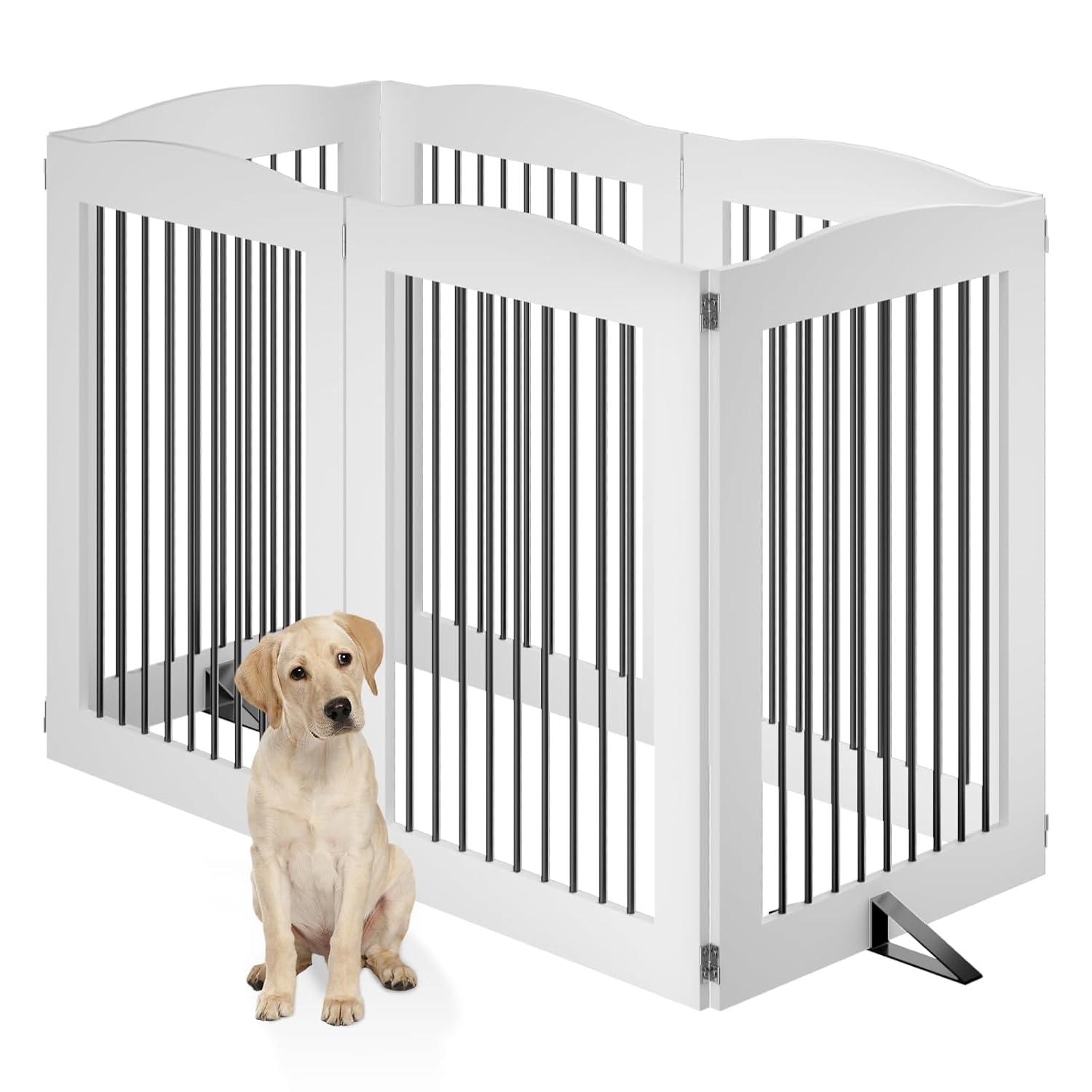 Archie & Oscar™ Freestanding Dog Gates, Foldable Dog Fence Indoor For Stairs, Doorways