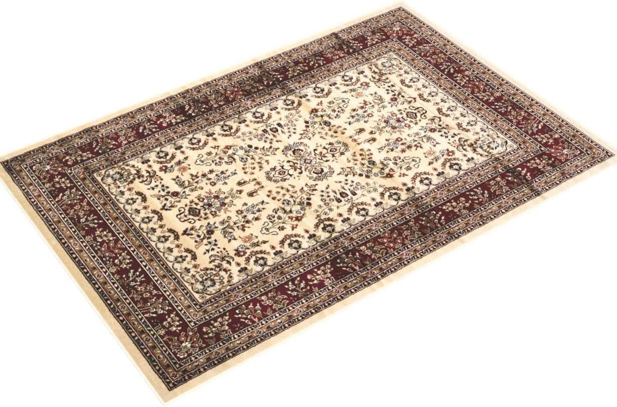 SAFAVIEH Lyndhurst Isadora Traditional Bordered Area Rug, Ivory/Red, 9' x 12'