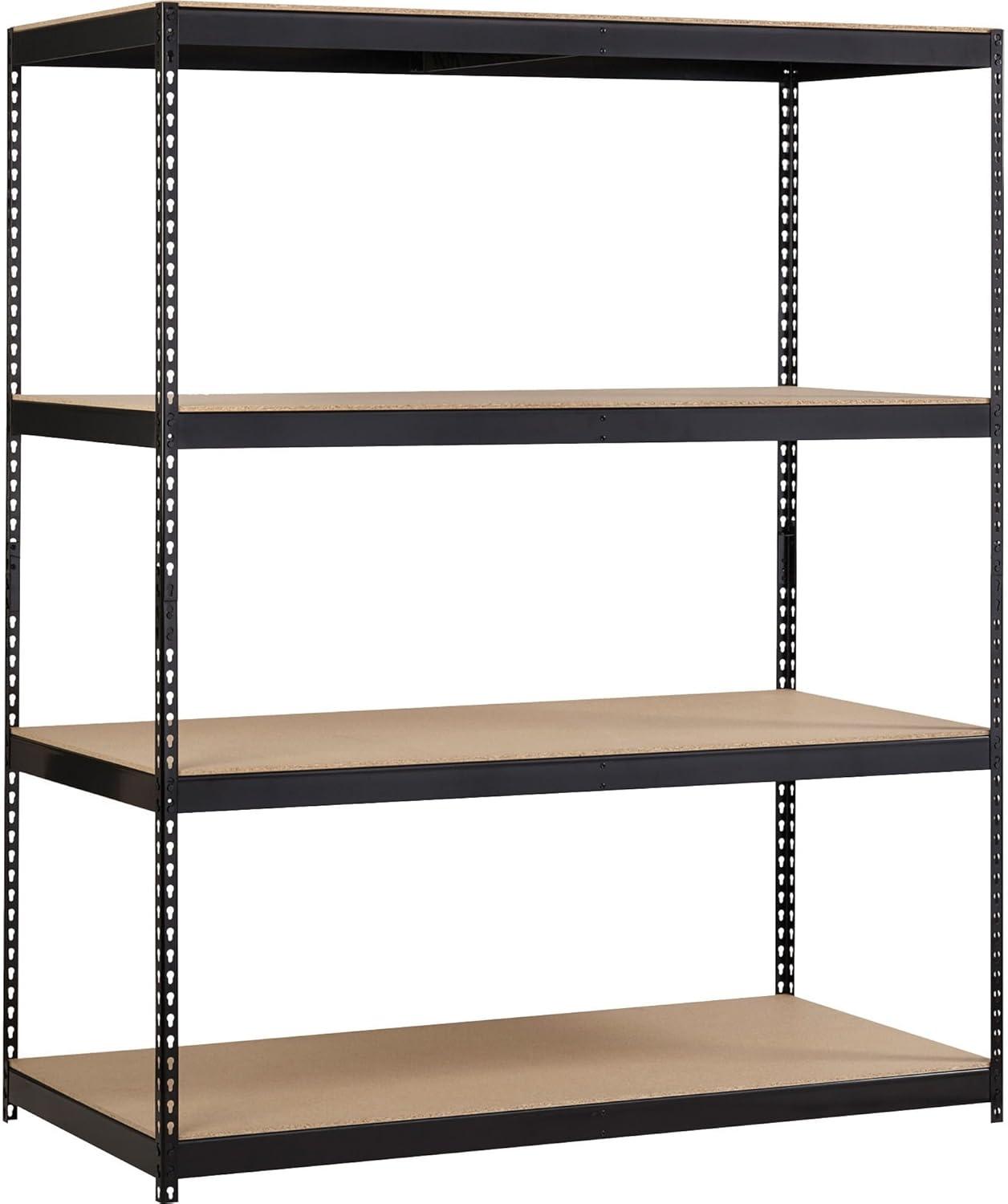 Lorell Archival Shelving 80 x Box - 4 Compartment(s) - 84" Height x 69" Width x 33" Depth - Recycled - Black - Steel, Particleboard - 1Each