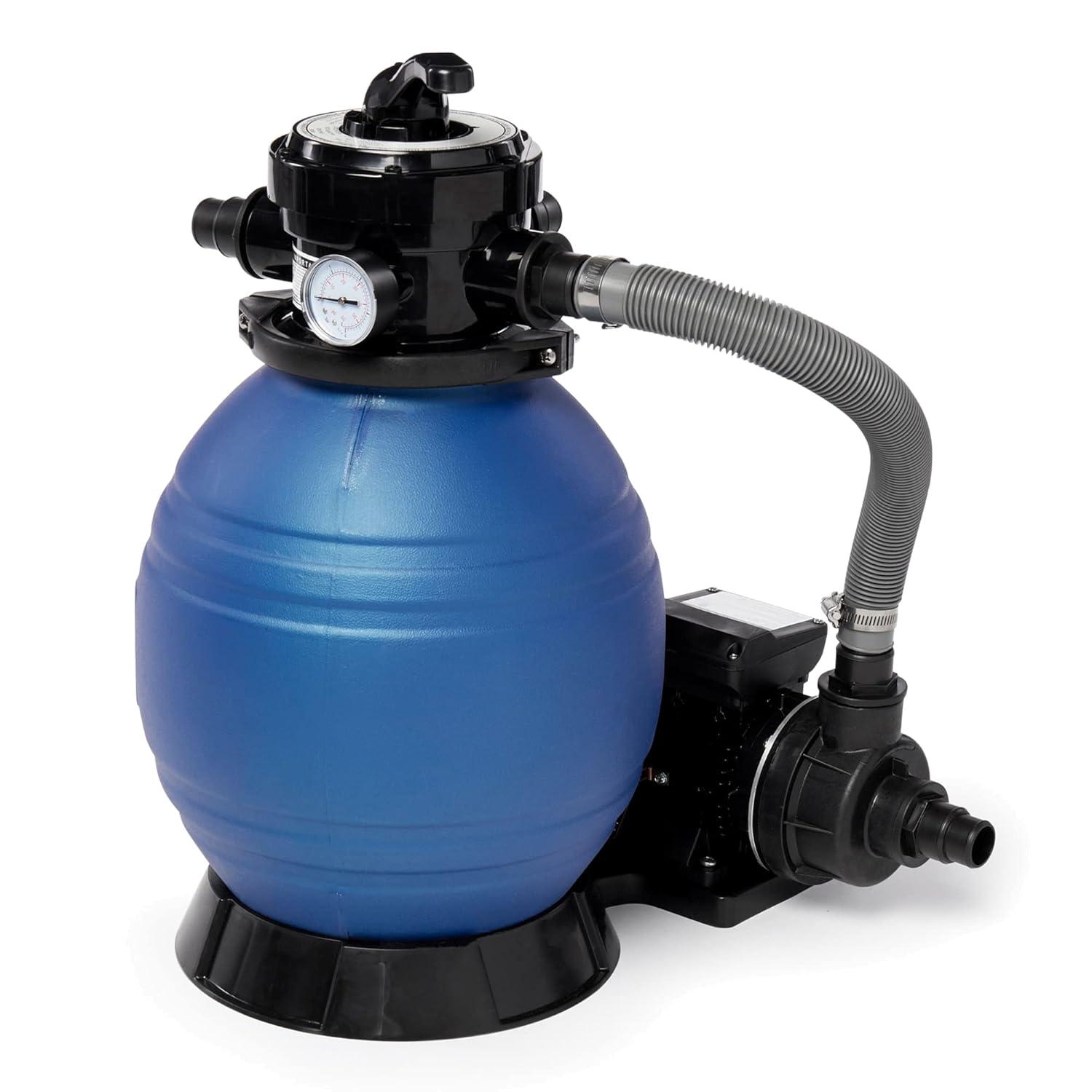 Aquarian Phoenix 18' x 52" Steel Frame Above-Ground Pool Kit, DIY Family Size Backyard Pool with Sand Filter Pump, Ladder, Liner, & Thru-Wall Skimmer