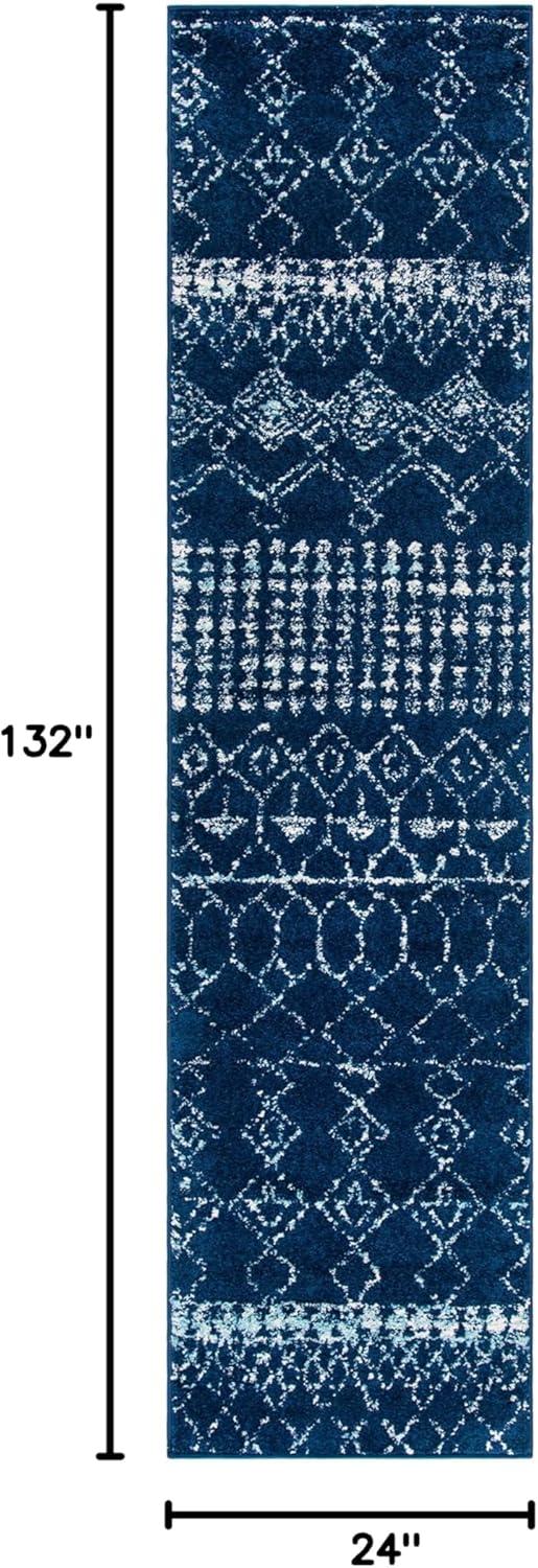 Tulum TUL229 Power Loomed Runner Rug - Navy/Ivory - 2'x11' - Safavieh.