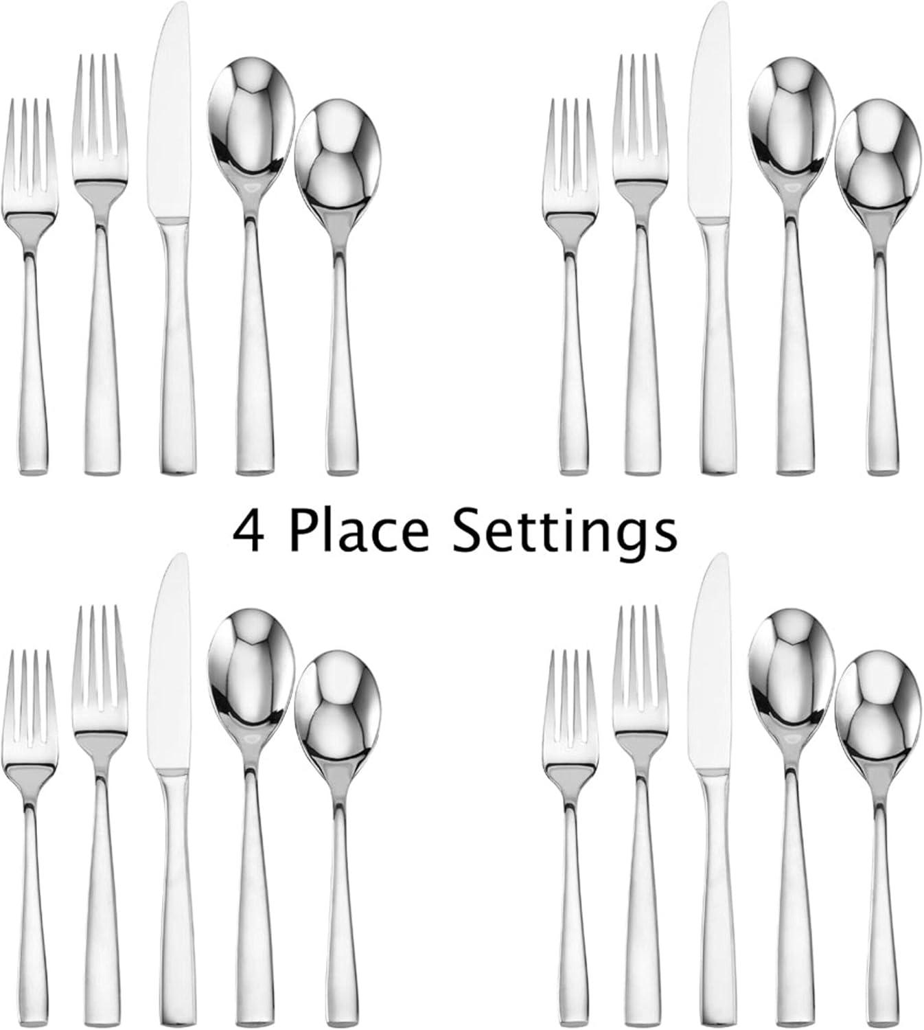 Delano 20-Piece Stainless Steel Flatware Set for 4