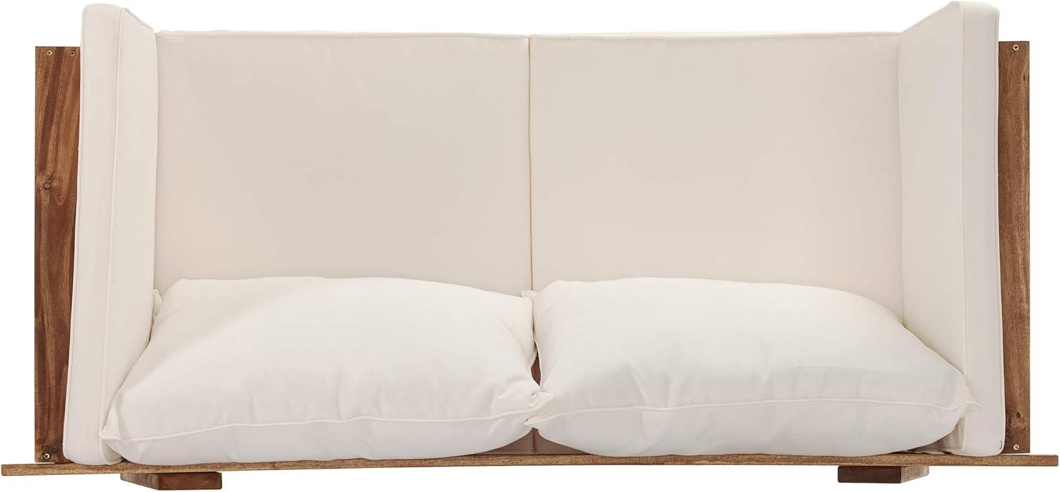 Holly & Martin Dolavon Outdoor Convertible Lounge Chair - Natural with Cream Cushions - SEI