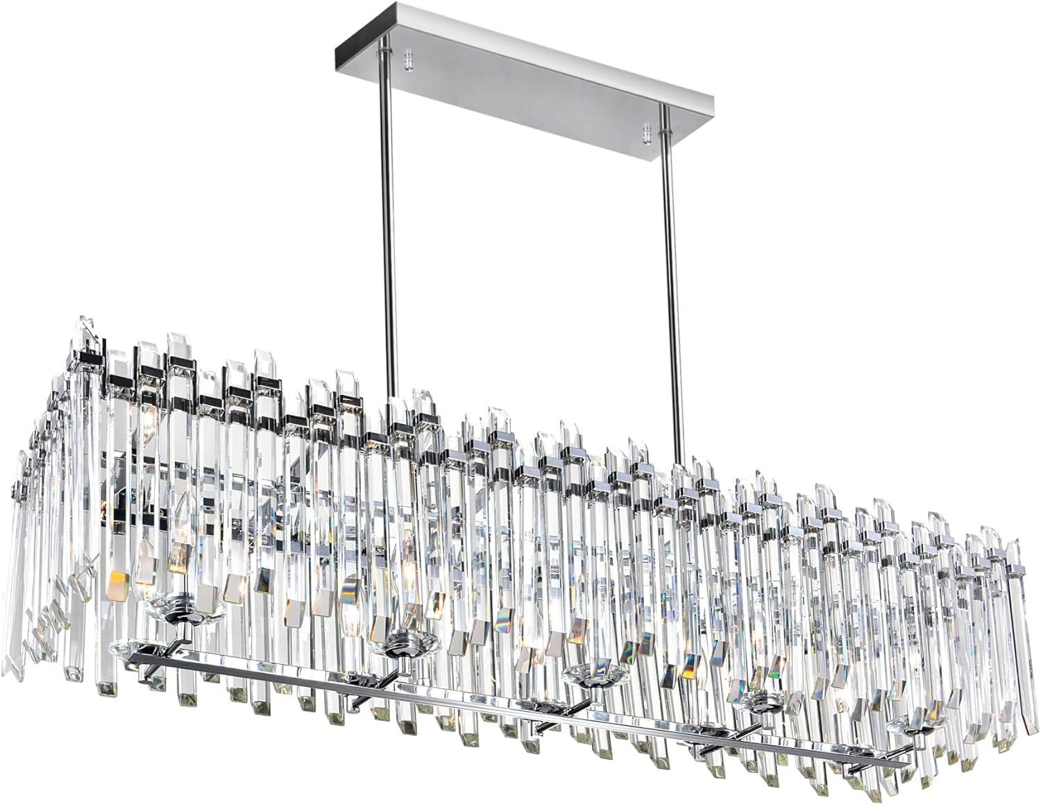 Henrietta 47" Chrome and Crystal 10-Light Chandelier