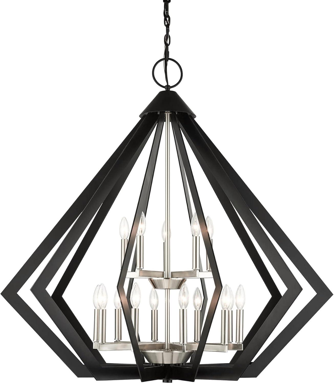 Dorrance 15-Light Black Diamond Foyer Chandelier