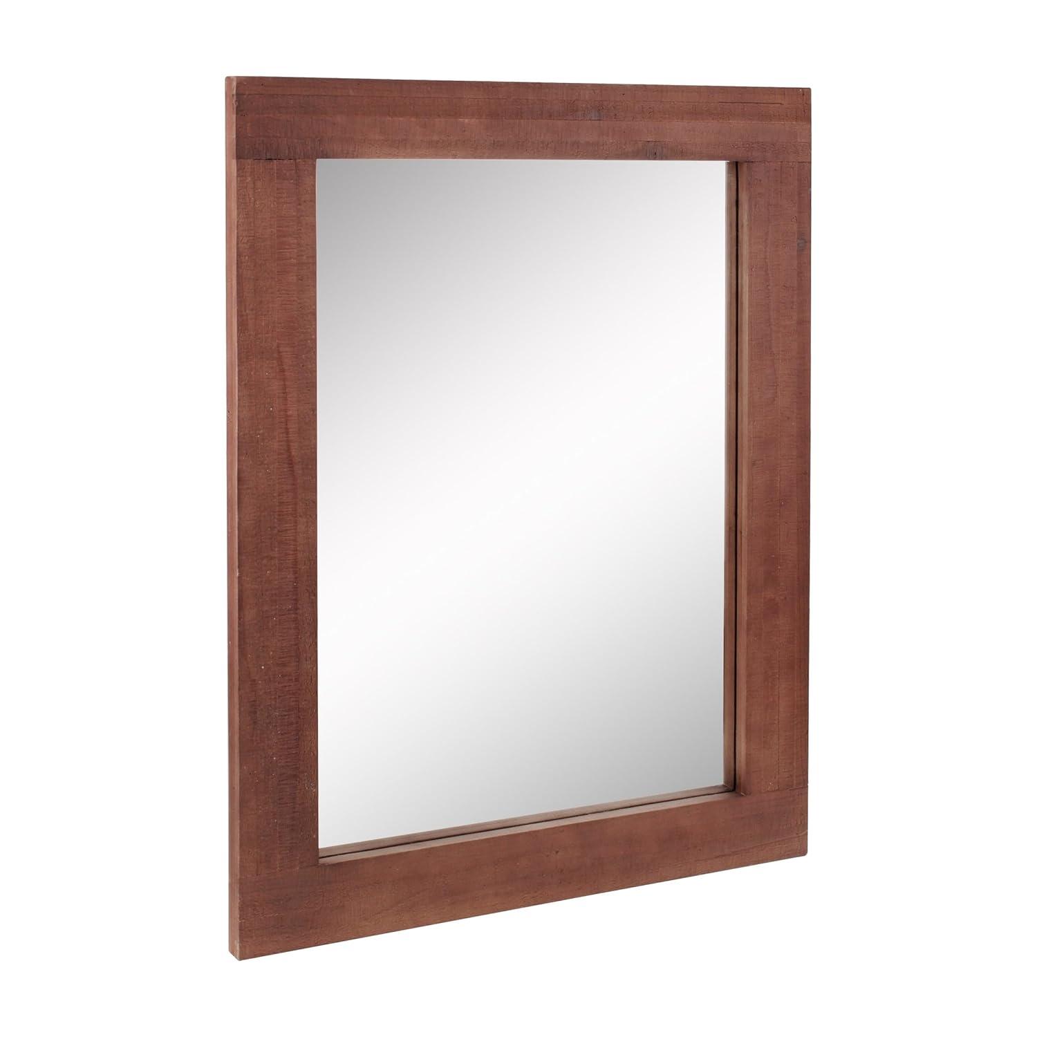 Stonebriar 24" x 18" Redwood Country Rustic Rectangle Wood Wall Mirror