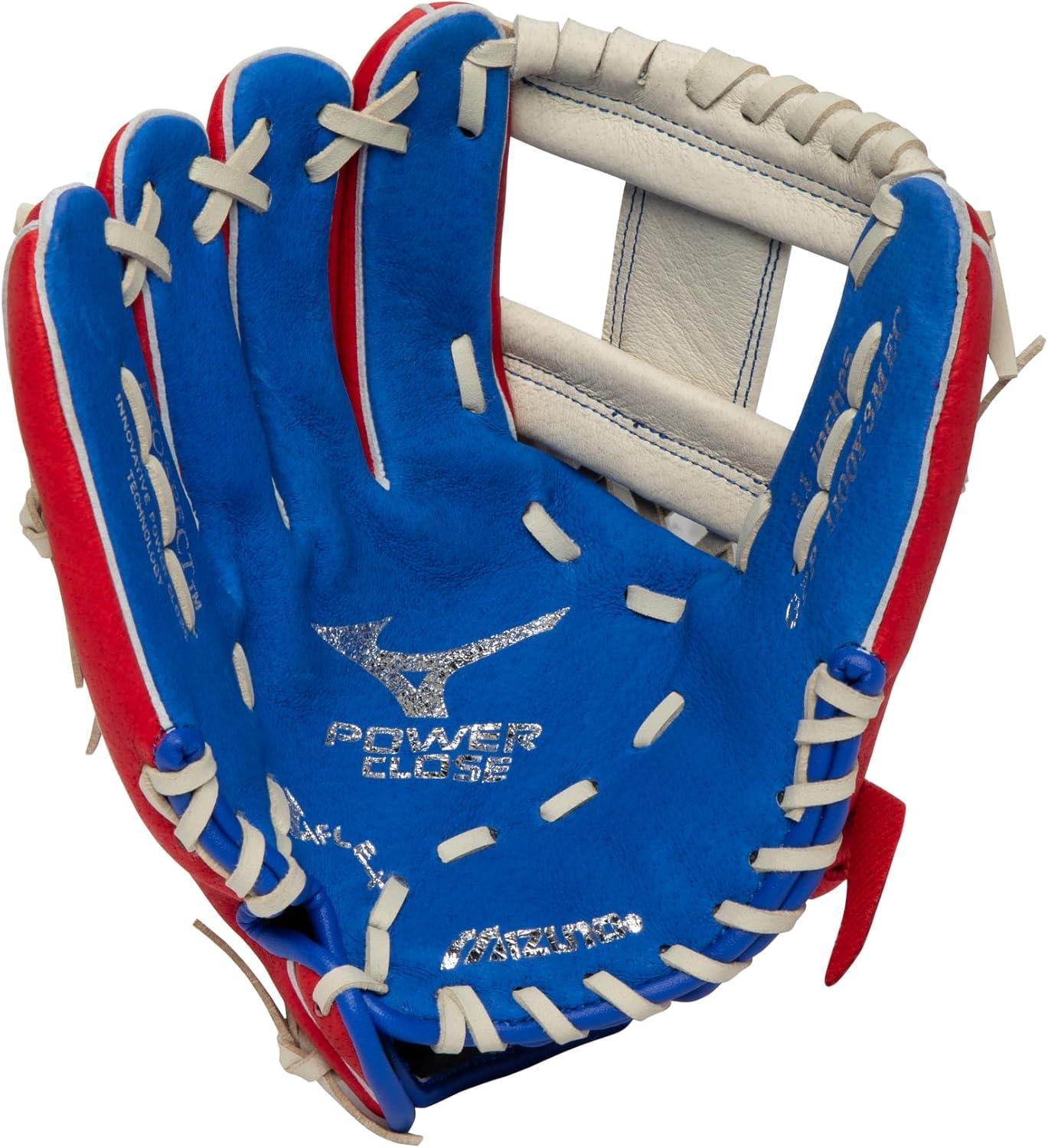 Mizuno Prospect Series Powerclose Baseball Glove 11"  Size 11 In Color Left Hand: Royal-Red (F520)