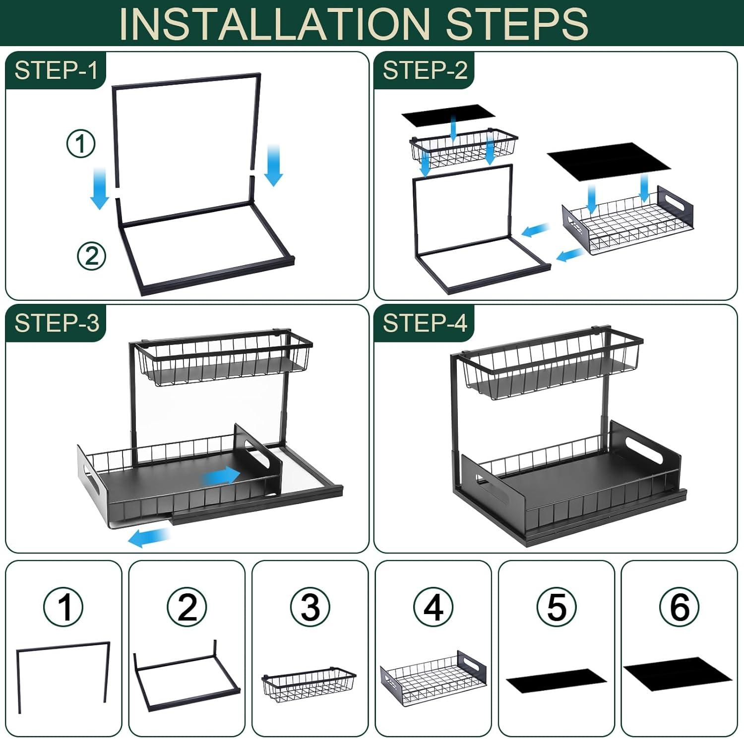 Storage Rack,L-shape Cabinet 2-tier Under 2-tier Cabinet Load Out Cabinet Narrow 2 L-shape Sink Kitchen Cabinet Under Sink Heavy Load And 2 Sink And Kitchen L Shape Purpose 2 Tier