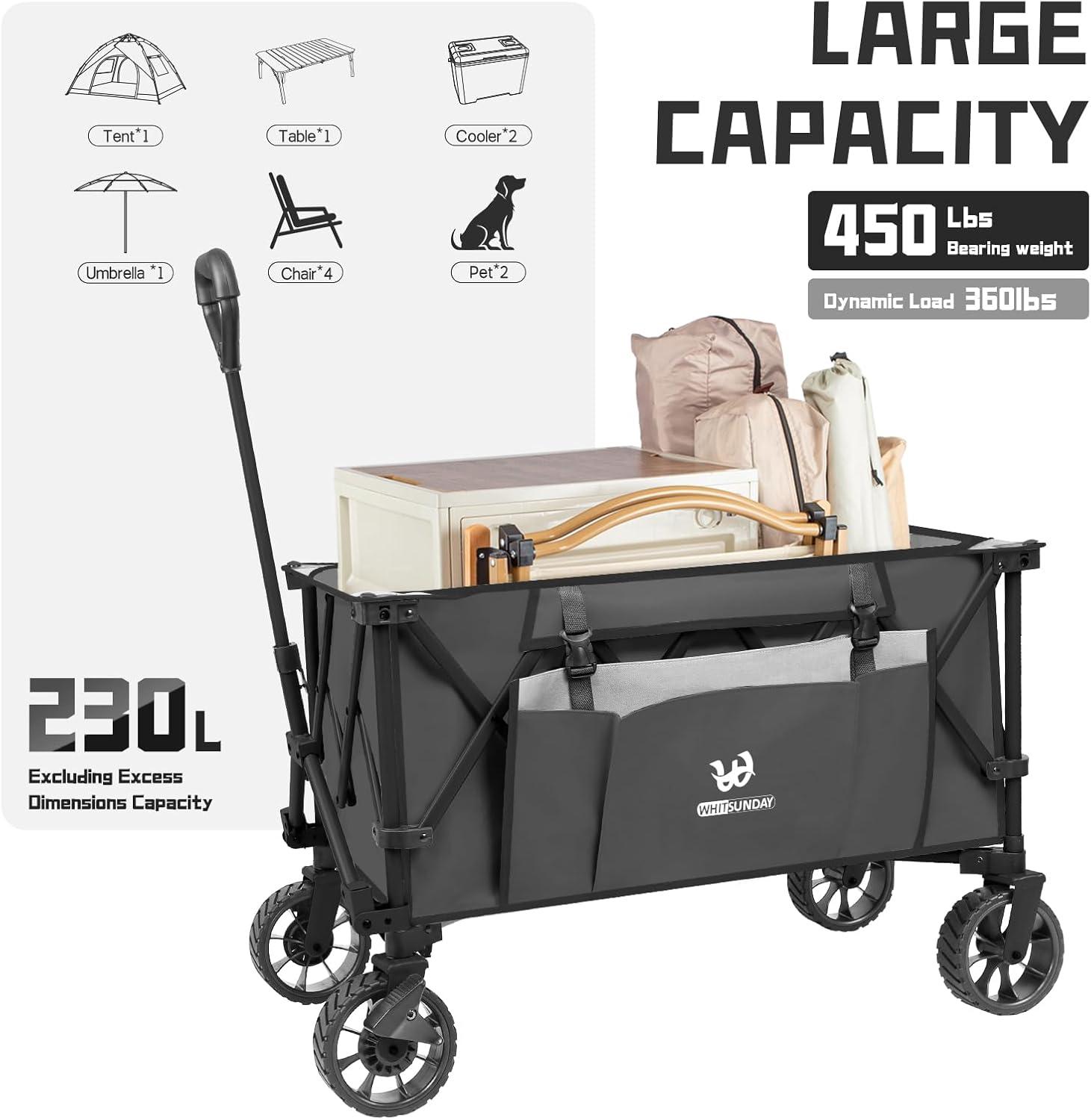 WHITSUNDAY 60 Gal / 220 lb Wagon Cart with Foldable Design