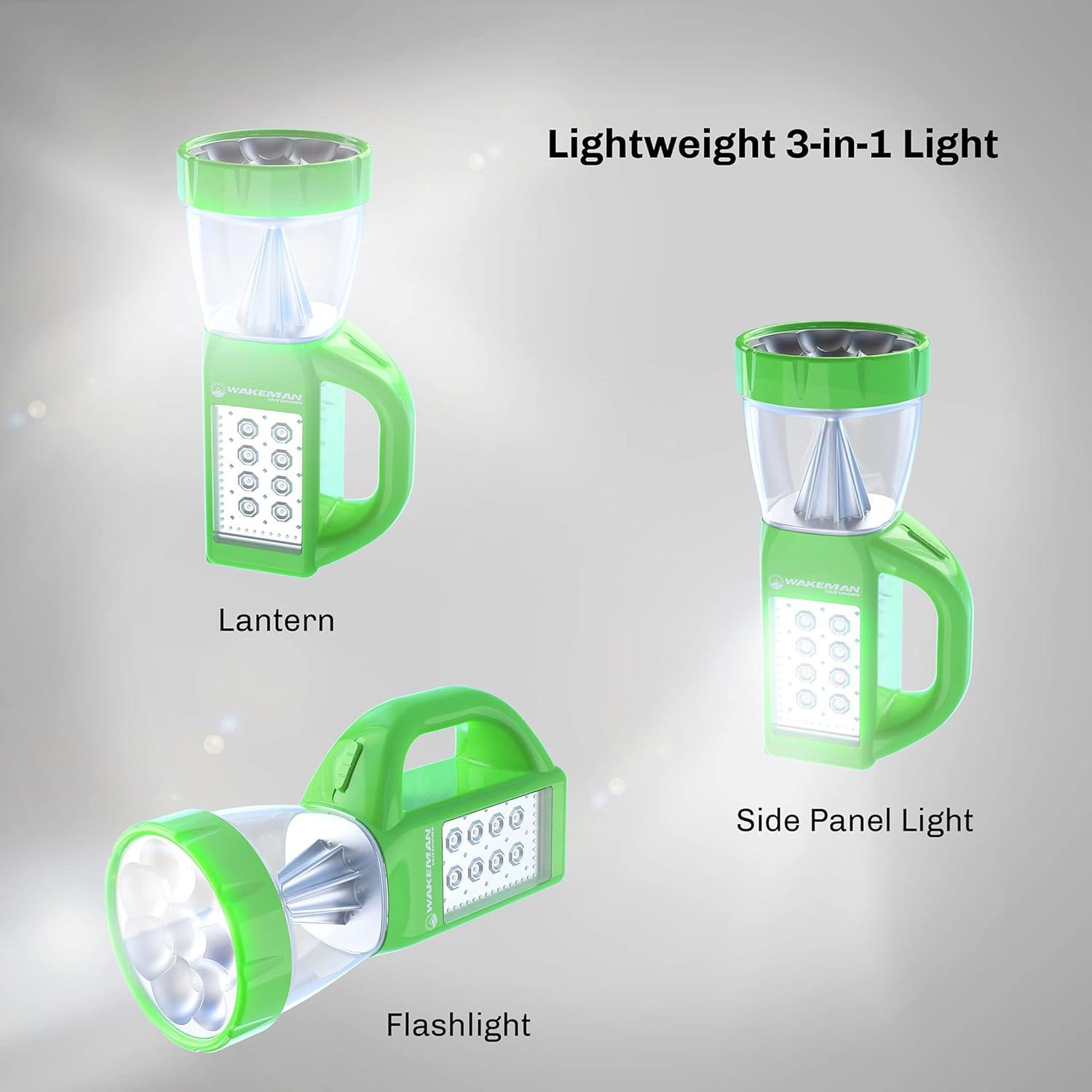 3-in-1 LED Lantern - Compact, Lightweight Camping Light, Flashlight, and Panel Illumination for Reading and Emergencies by Wakeman Outdoors (Purple)