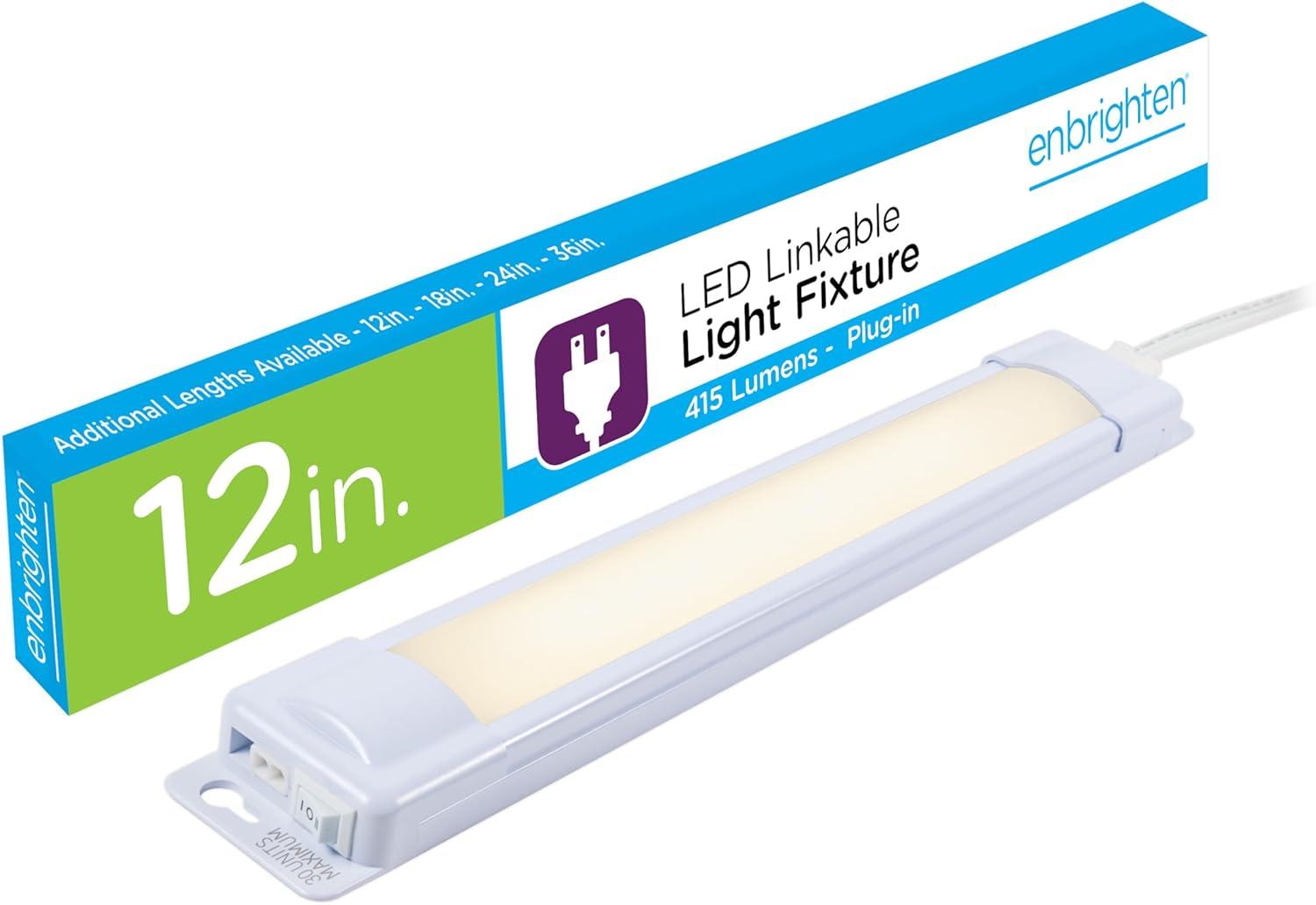 12-Inch White LED Linkable Under Cabinet Light Fixture