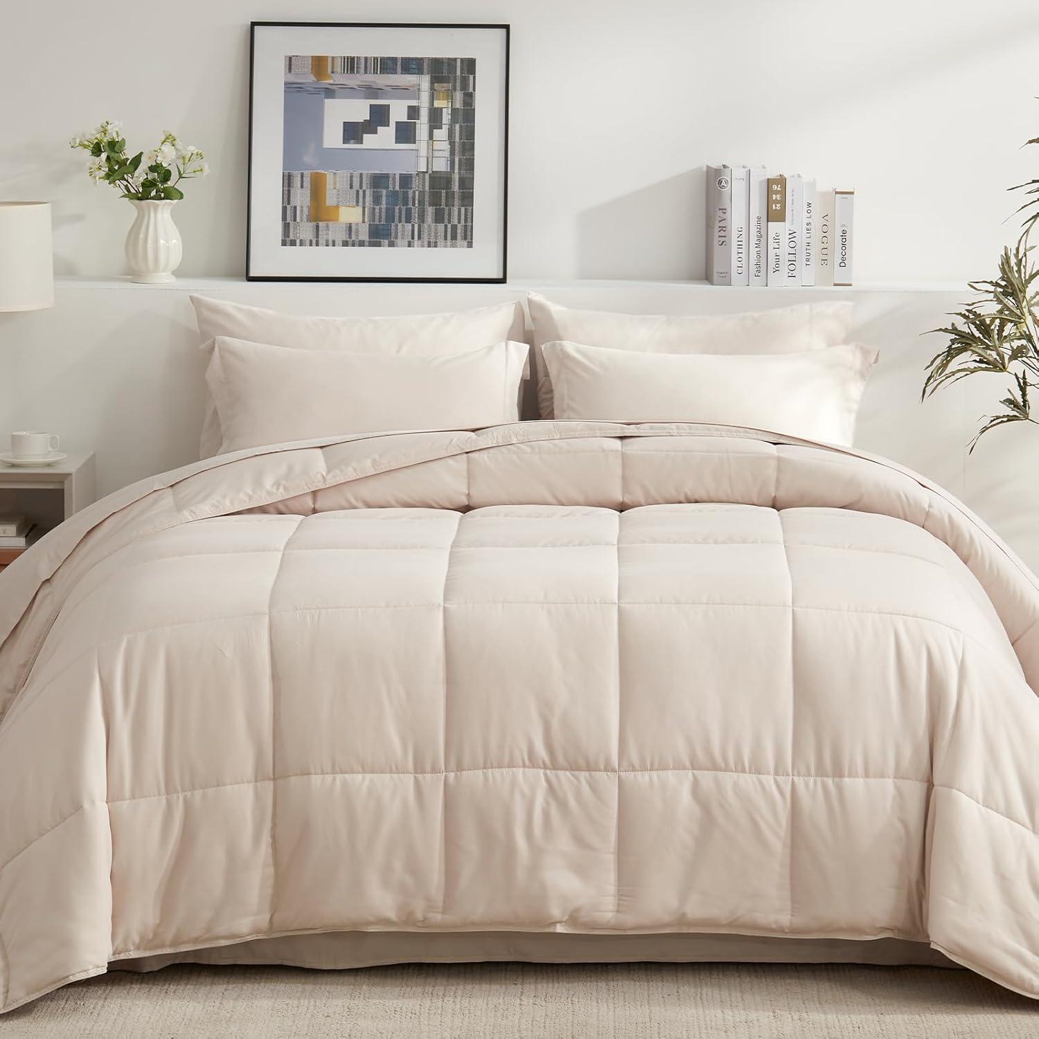 Sweet Home Collection All Season Bed-in-A-Bag 5pc/7pc Solid Color Comforter & Sheet Set Ultra Soft Bedding by Sweet Home Collection